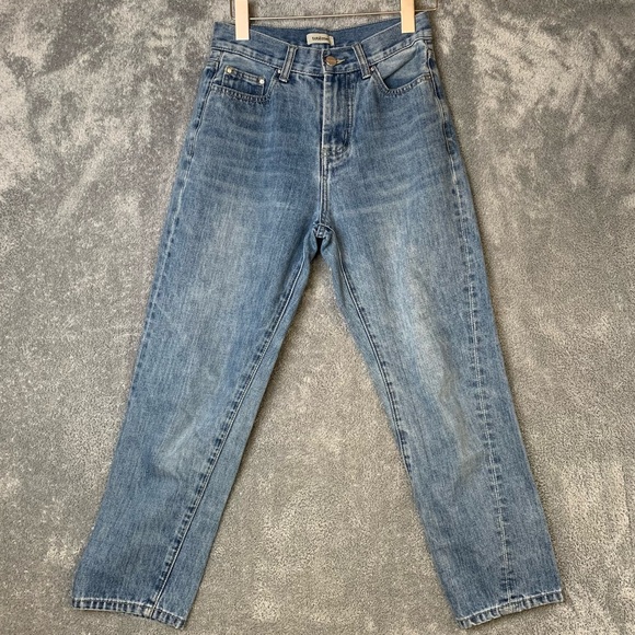 Toteme Twisted Seam High Rise Cropped Ankle Soft 100% Cotton Denim 25/25 Luxury - Picture 15 of 16